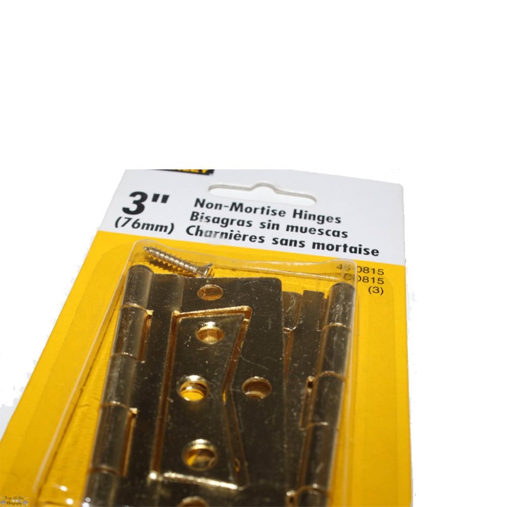 Stanley 3in Non-Mortise Hinges 76mm with Screws